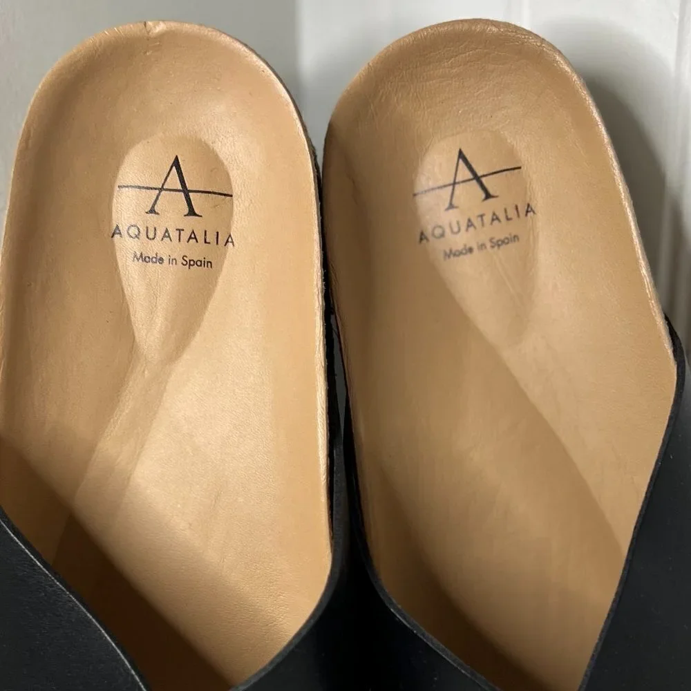 Aquatalia Women's Ariana Platform Sandals in Black Size 10